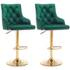 2x Breakfast Bar Stools Velvet Kitchen Counter Chair Lift Chrome Base Pub Restur