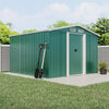 8x8 FT Peak Roof Steel Storage Shed, Pre-drilled Steel Panels, Outdoor Tool Shed
