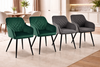 Velvet Dining Chairs Padded Set of 1/2 Metal Legs Kitchen Home Office Multicolor
