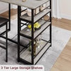 3-Piece Bar Table Set w/ Storage Shelf and 2 Stool Chair for Dining Room Kitchen