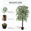 160cm/5.2FT Artificial Ficus Tree Fake Plant in Pot Indoor