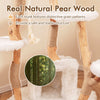 168 cm Tall Solid Wood Cat Tree Modern Wooden Cat Tower w/ Perch