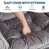 Comfy Lazy Chair with Footstool Relax Lounge Chair Accent Armchair Sofa Chair
