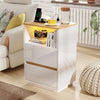 2 Drawers LED Bedside Table With Charging Socket Nightstand Bedside Cabinet UK