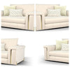 Sofology The Oscar Ecru Mix Super Matt Velvet & Gold Loveseat Armchair RRP £1199