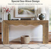 160 cm Console Table for Hallway, Farmhouse Entryway Table with Wavy Design