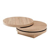 Triplo Round Wooden Rotating Coffee Table In Sanremo Oak