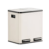 Cream Recycling Kitchen Bin, 30L with Double Compartments 2 x 15L, VonHaus