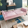 3 Seater Velvet Sofa Bed Click Clack 5 Colour Luxury Button Tufted Sleeper Couch