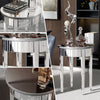 Modern Glass Mirrored Round Coffee Table Accent Side Table Italian Silver Tables