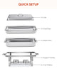 4-Packs Chafer Chafing Dish Set 9L Stainless Steel Buffet Bain Marie Food Warmer