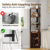 Industrial Corner Bar Cabinet, 4 Tier Freestanding Rack with Glass Holder
