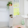 White Slimline Bathroom Tallboy Free Standing Cabinet Tall Storage Cupboard Rvse