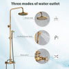 Antique Brass Shower Faucet 8” Rainfall Shower Set Shower Tap System Waterfall