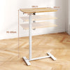 Mobile Over Bed Desk Height Adjustable Standing Laptop Cart-Natural