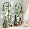 2 Pack 6 Tier Tall Plant Stand, Metal Plant Shelf with Detachable Wheels&Drawers