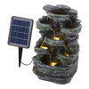 Garden Solar Water Feature LED Light Fountain Outdoor Indoor Resin Ornament Pump
