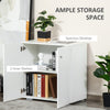 Storage Cabinet w/ Shelves and Door Wooden Sideboard Freestanding Cupboard