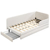 3ft Single Upholstered Daybed with Drawers Children Kids Junior Bed Frame Beige