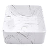 Modern Ceramic Vanity Wash Basin Countertop White Marble Effect Bath Cloakroom