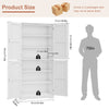 Pantry Cupboard, 180 cm Tall Kitchen Storage Cabinet with 4 Wooden Doors
