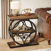 Industrial Side Table Narrow Small End Table with 3-Tier Storage for Living Room