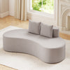 78.5 Inch Modern Floor Couch Upholstered Curved Sofa Grey