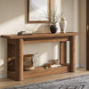 63-Inch Farmhouse Console Table, 2-Tier Narrow Entryway Sofa Table Behind Couch
