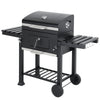 Large Rectangular Adjustable Charcoal BBQ Grill Garden Barbecue Trolley Wheels