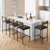 Bar Stool Set of 4 Upholstered Chair w/ Back Footrest for Island Dining kitchen