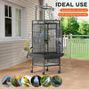 60in Large Pet Bird Cage with Rolling Stand Metal Parrot Cage with Play Top Bowl