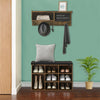 Hall Tree with Padded Seat, Coat Rack & 9 Storage Cubbies,Shoe Storage Bench