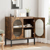 83cm 2 Door Rattan Buffet Cabinet Sideboard Storage Cupboard w/ Adjustable Shelf