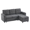 Sofa Bed Pull Out Sectional Couch Bed Convertible Settee with Storage, Grey