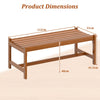 2 Pcs Outdoor Solid Hardwood Dining Bench with Teak Oil Finish