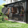 3.6 x 4m Aluminium Hardtop Gazebo Canopy w/ Polycarbonate Top