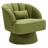 360° Swivel Accent Chair Upholstered Barrel Chair w/Striped Backrest Living Room