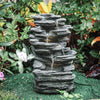Stone Fountain Water Feature LED Lights Polyresin Statues Outdoor Indoor Decor