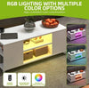 Led Coffee Table With 2 Drawer Storage, High Gloss Coffee Table For Living Room