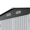 12 x 10FT Galvanised Garden Tool Storage Shed with Lockable Door, Double Windows
