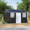 Garden Shed Apex Roof 12x10T Metal With Double Windows Storage House for Tool UK