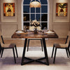 80cm Square Dinning Table for 4 People Industrial Kitchen Table with Metal Frame