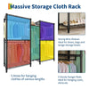 5-Tier Heavy Duty Clothes Rack,1870 lbs,With 8 Adjustable Shelves,5 Hanging Rods