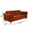 3 Seater Click-Clack Sofa Bed in Burnt Orange Velvet - Bobby