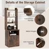 6-Tier Bedside Table Storage Cabinet Tall Nightstand with Charging Station