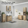 Tall Bathroom Cabinet, Oak Wood Effect Bathroom Tallboy Storage Unit,