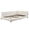 Upholstered Double Bed Frame 4ft6 Daybed w/ Headboard, Boucle, 135x190 cm, Beige