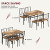 5Pcs Dining Table Set for 4,Rustic Brown Wood&Metal Frame Kitchen Table&Chairs