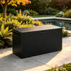 Large Outdoor Storage Box 340L Garden Patio Plastic Chest Lid Container Black