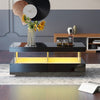 Coffee Table For Living Room, High Gloss Tea Table With LED Lights, Centre Table